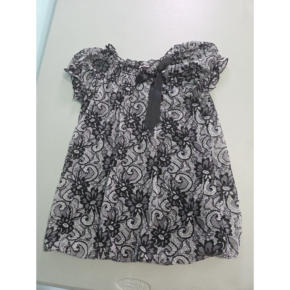 Girlcode vintage y2k blouse black white girls large
